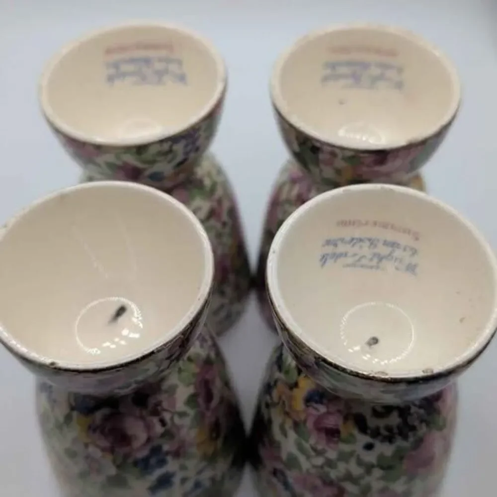 Vintage Royal Winton Summertime Chintz Double Egg Cups Set of 4 Wright Tyndale
